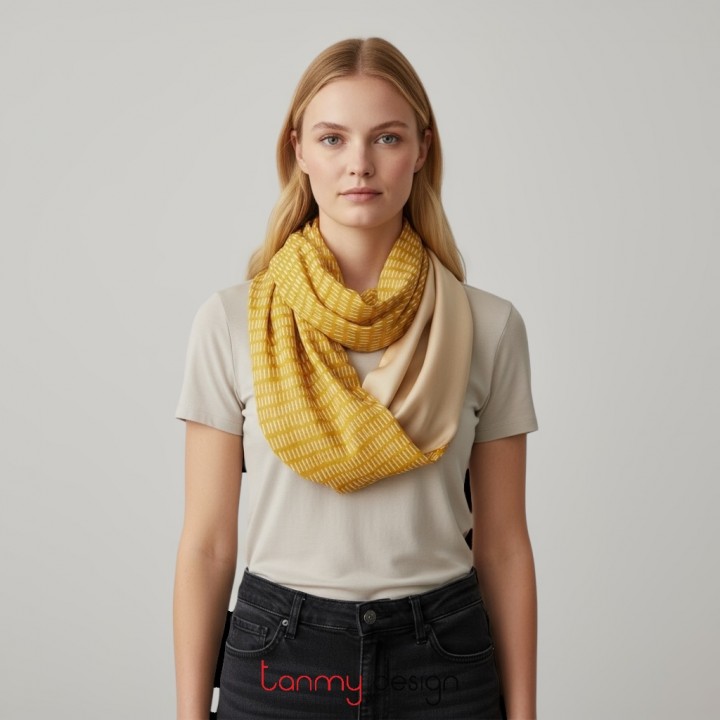 Silk scarf LOUISA-YELLOW BAMBOO